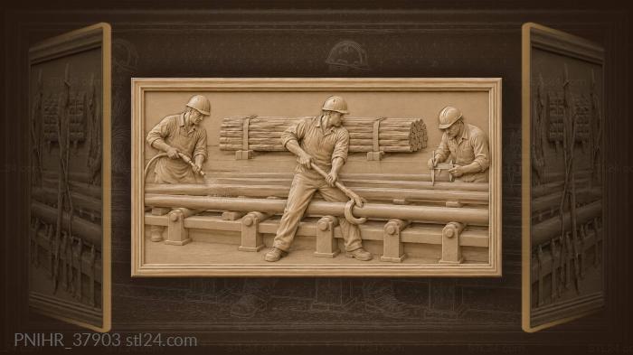Mill worker turns cooling bar 3d STL model