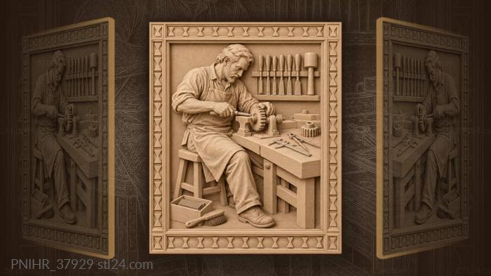 Gearmaker at work precision crafting 3d STL model