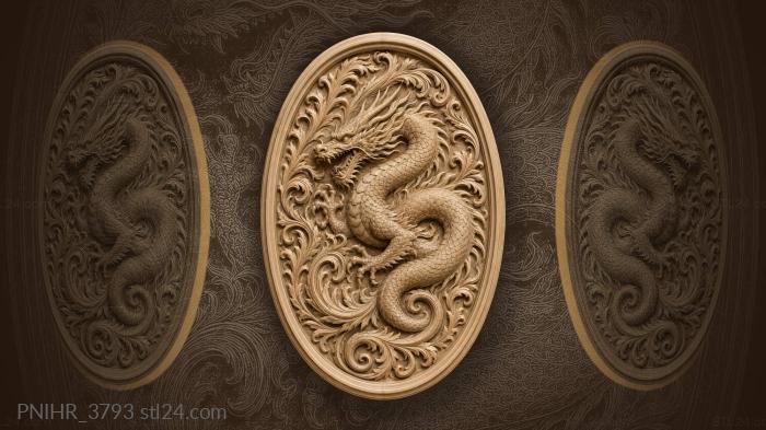 Tail spiralling around the roaring body 3d STL model