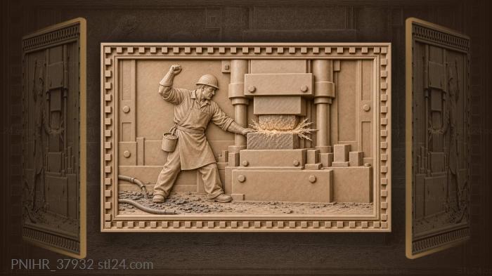 Forge welder joins steel blooms 3d STL model
