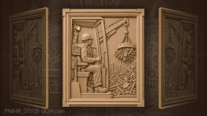 Scrap handler with magnet crane 3d STL model