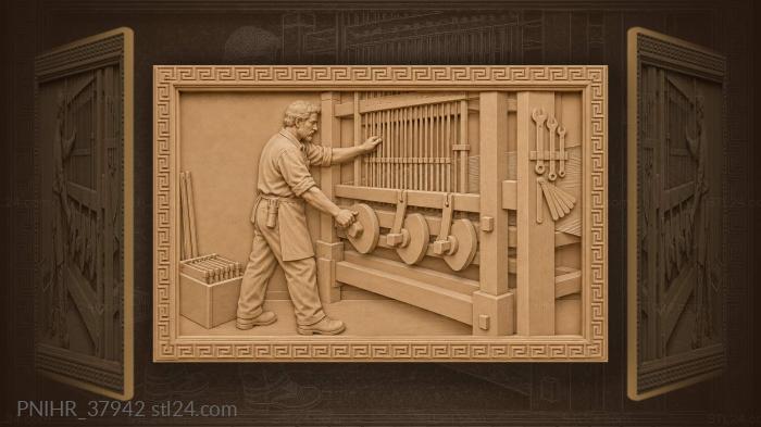 Weaver adjusting loom shedding motion 3d STL model