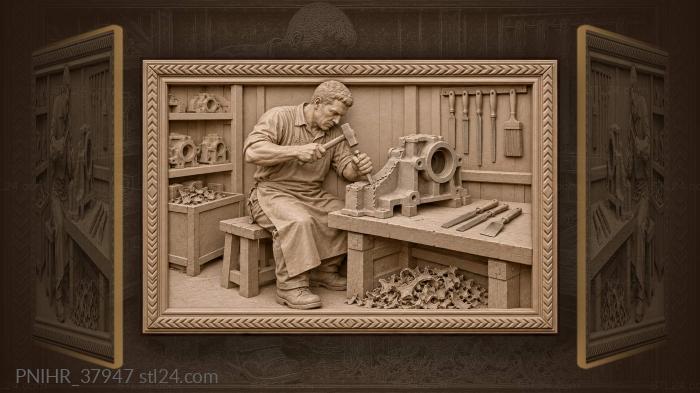 Steel casting fettler at work 3d STL model