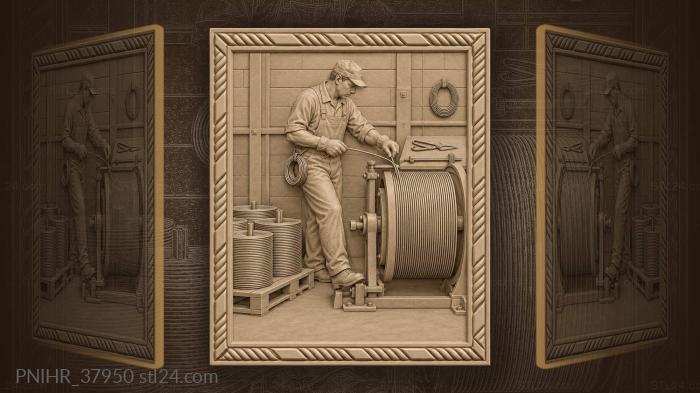 Packer coils wire onto drum 3d STL model