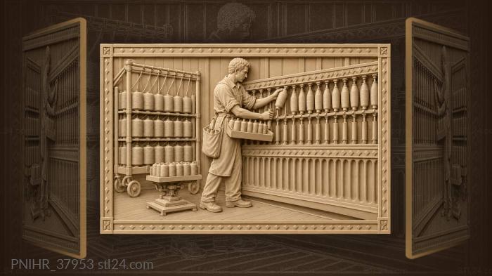 Spinner removing full bobbins 3d STL model