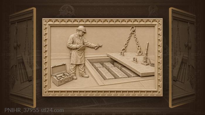 Steelworker checks hot metal temperature 3d STL model
