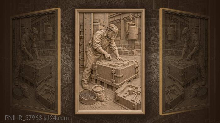 Steel mill casting floor scene 3d STL model