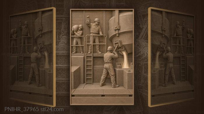 Tapping metal from the furnace 3d STL model