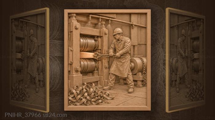 Rolling metal through the mill 3d STL model