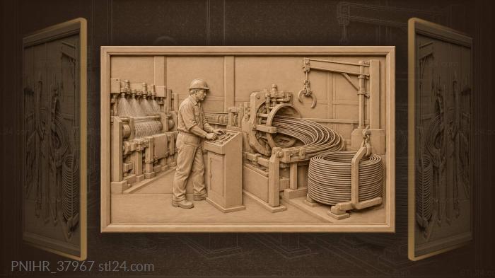 Steel mill finishing line view 3d STL model