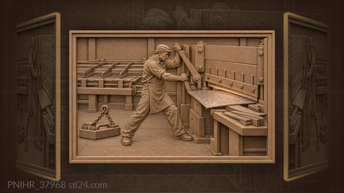 Workers shear steel plates 3d STL model