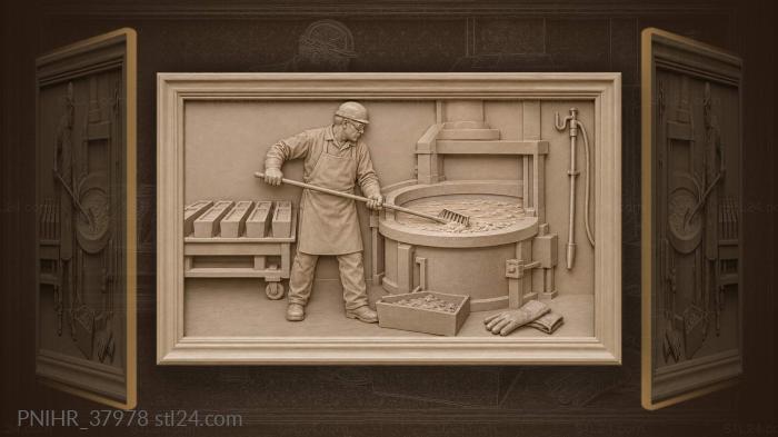 Foundryman skims the molten surface 3d STL model