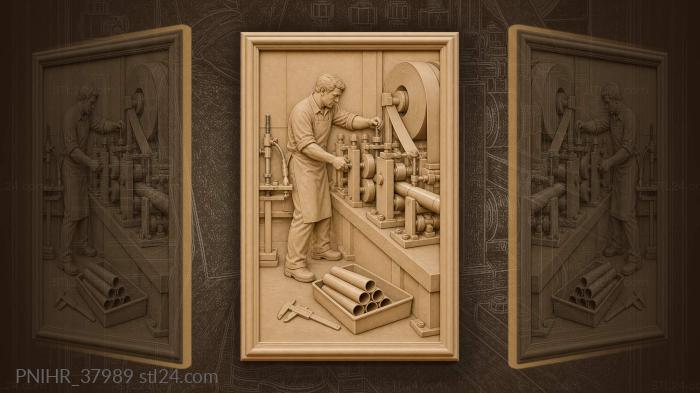 Craftsman adjusts the rolling mill 3d STL model