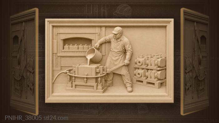 Molder fills mold with liquid compound 3d STL model