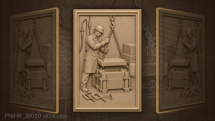 Foundryman lowers the mold cover 3d STL model