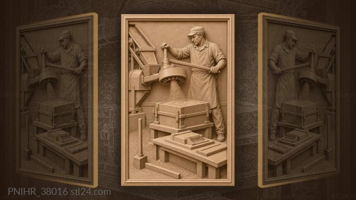 Pouring molding mix into the flask 3d STL model