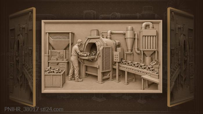 Loading castings into the cleaning drum 3d STL model