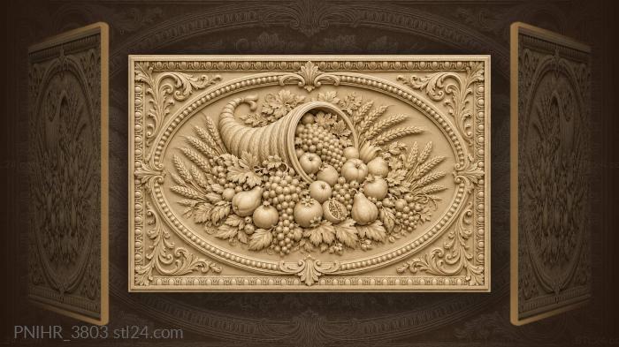 Fruit spilling from the horn of plenty 3d STL model