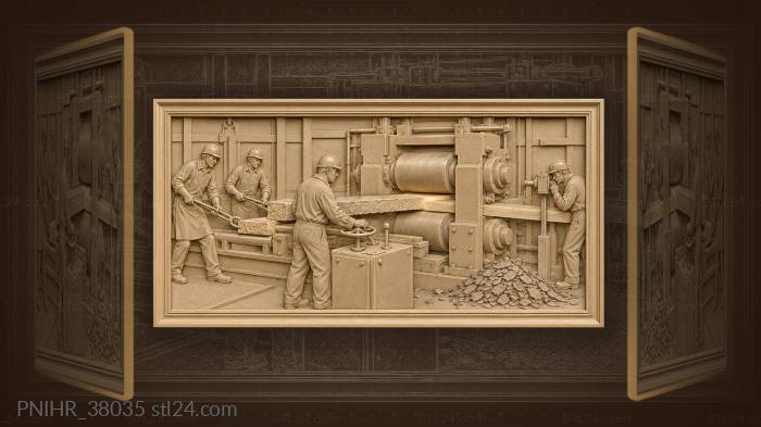 Mill operator controls rolling stand 3d STL model
