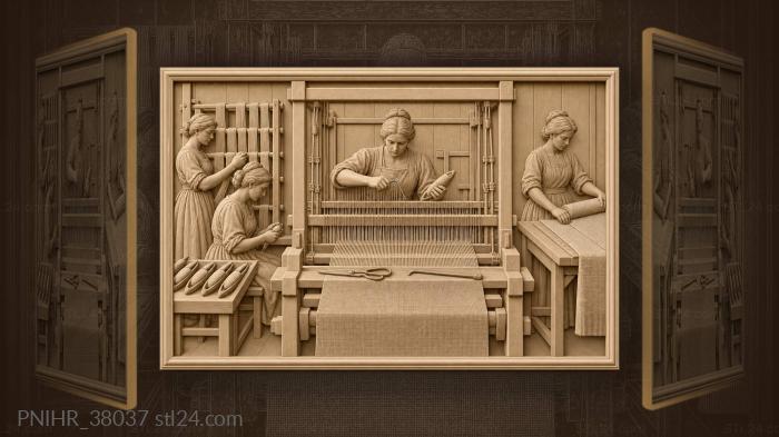 Mill hand hooks a broken warp thread 3d STL model