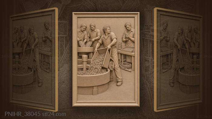 Foundry work preparing sand mixture 3d STL model