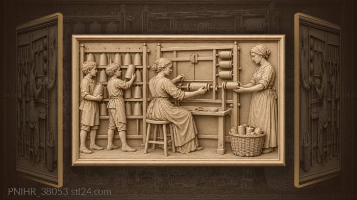Weaving workshop life spinning yarn 3d STL model