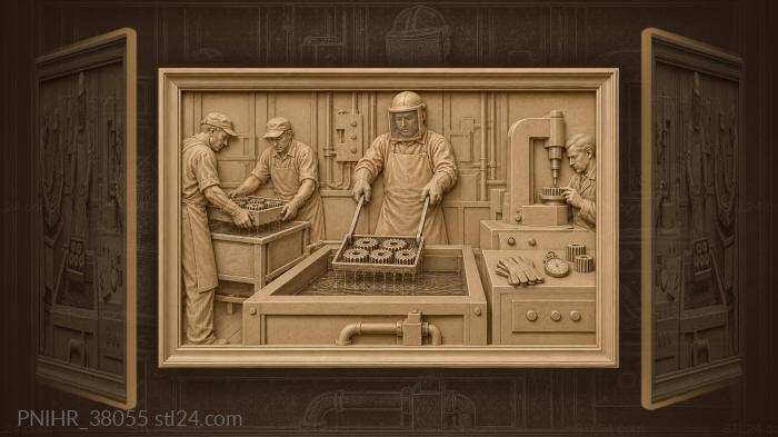Steel quench testing industrial scene 3d STL model