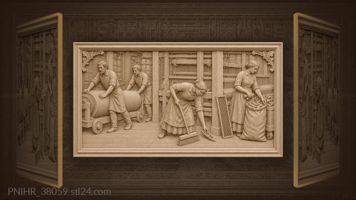 Weaving workshop life bustling industry 3d STL model