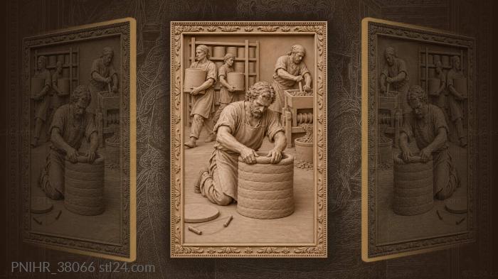 Pottery workshop bustling with activity 3d STL model