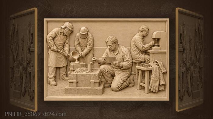 Metallurgist samples metal from sprue 3d STL model