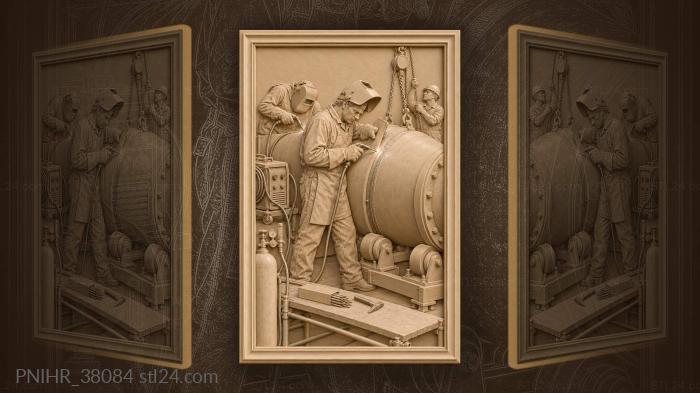 Welder joins an industrial tank 3d STL model