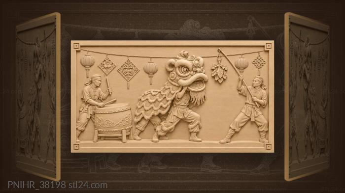 Lion dance festive new year celebration 3d STL model