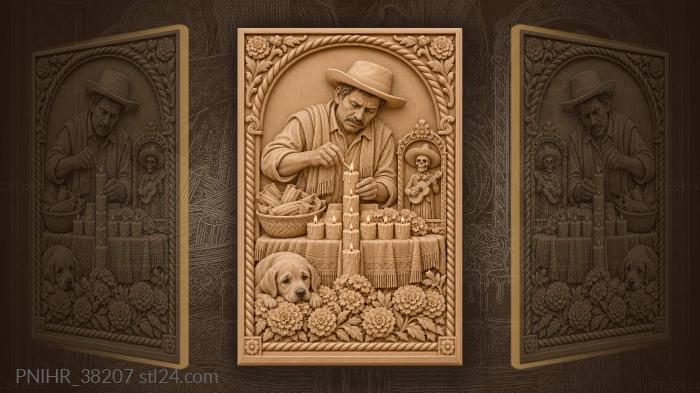 Day of the dead altar candles 3d STL model
