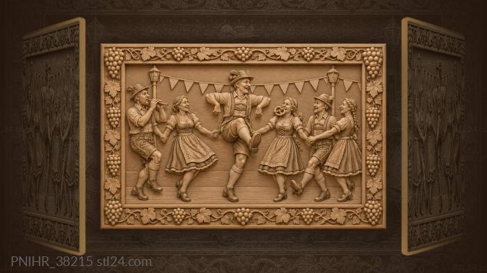Bavarian chicken dance with musicians 3d STL model