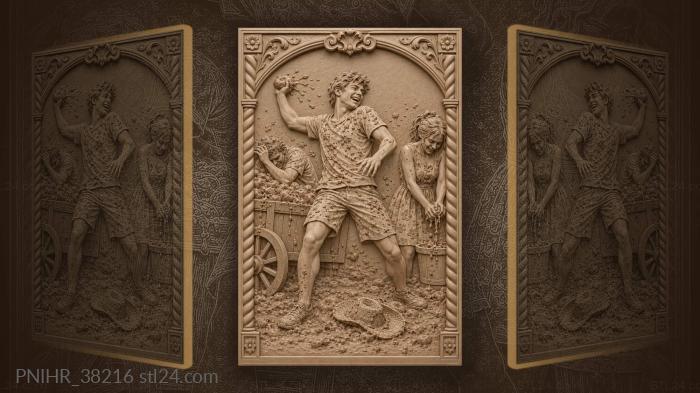 Tomato fight joyful summer scene 3d STL model