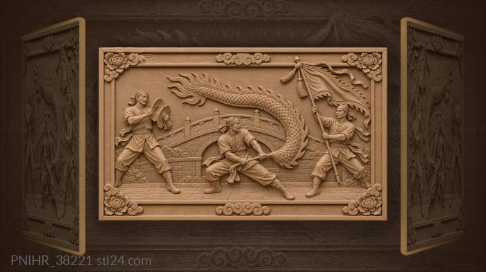 Dragon dance team festive procession 3d STL model