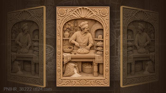 Day of the dead bread baking scene 3d STL model