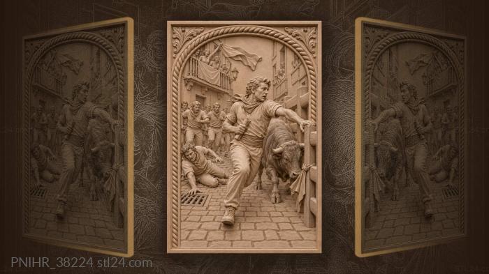 Spanish bull run daring escape 3d STL model