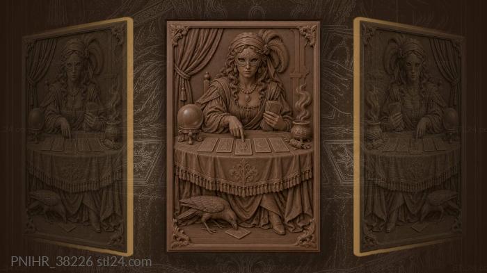 Carnival fortune teller with tarot cards 3d STL model