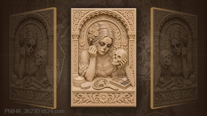 Day of the dead beauty ritual 3d STL model