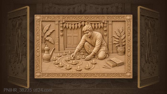 Diwali lights sacred spiral tradition 3d STL model