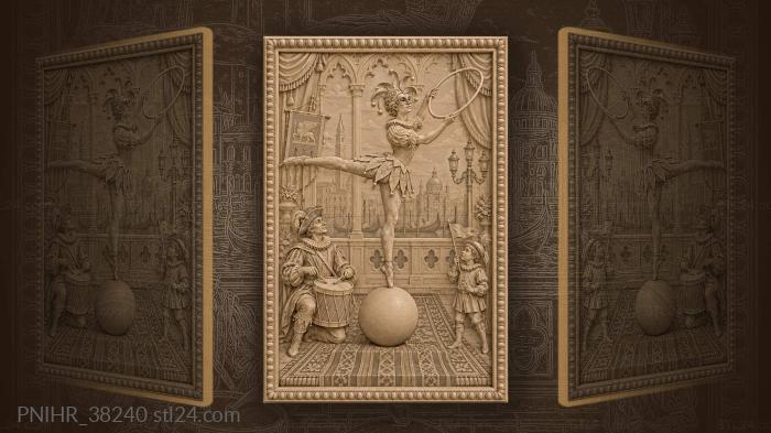 Carnival acrobat with hoop and drum 3d STL model