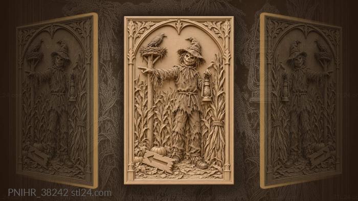 Halloween scarecrow in cornfield maze 3d STL model