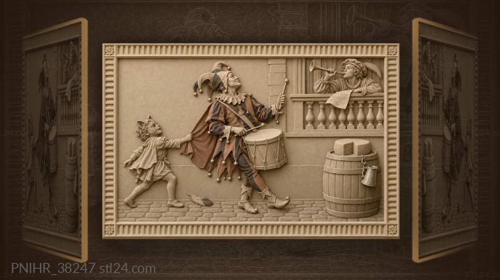 Jester drummer with balcony musician child 3d STL model