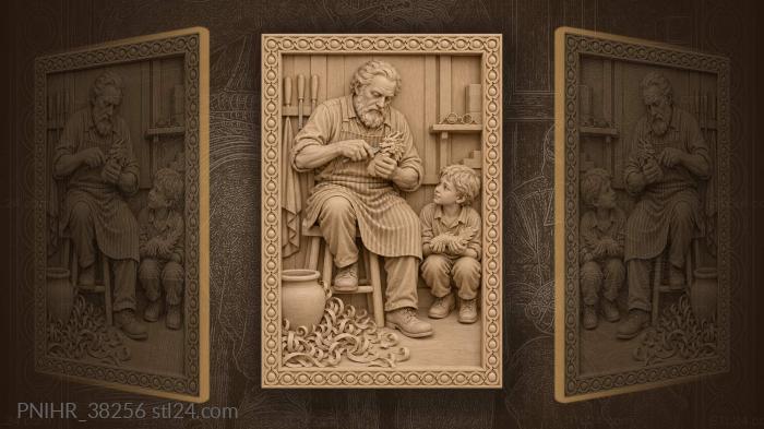 Old master crafting little dragon 3d STL model