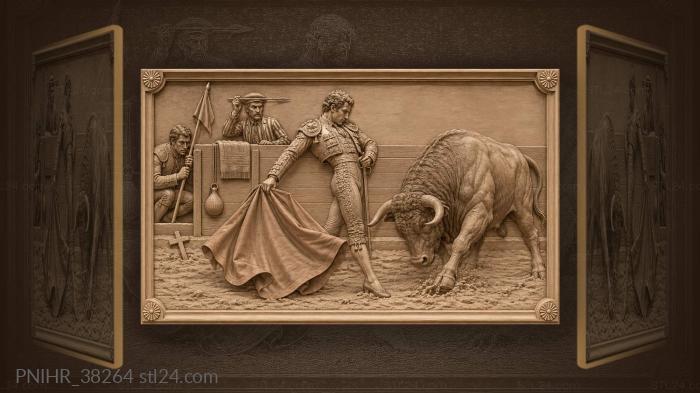 Bullfight drama intense moment action 3d STL model