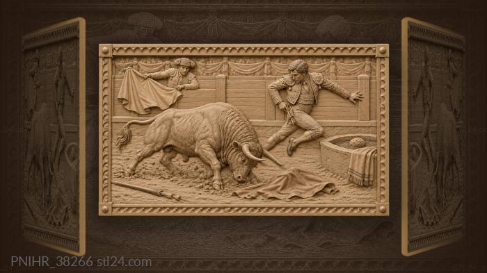 Bull charge daring matador escape 3d STL model