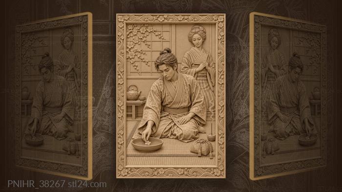 Gentle moment with cherry blossom 3d STL model