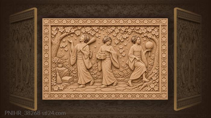 Cherry blossom ladies gentle stroll 3d STL model