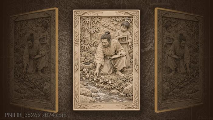 Scholar by the blossoming branch stream 3d STL model